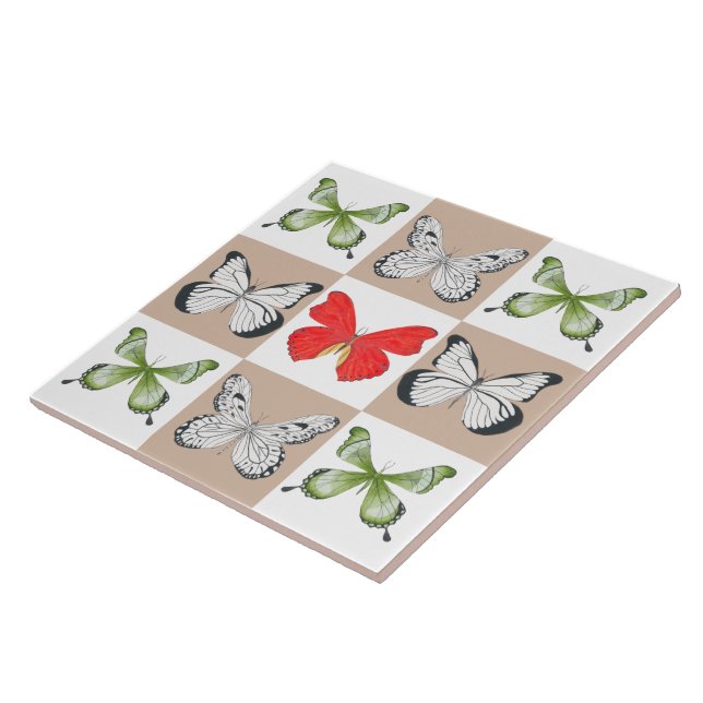 Butterflies on a Ceramic Tile (C) (Side)