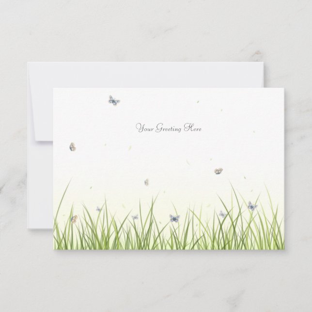 Butterflies on a Sunny Day Pretty Personalized Tha Thank You Card (Front)