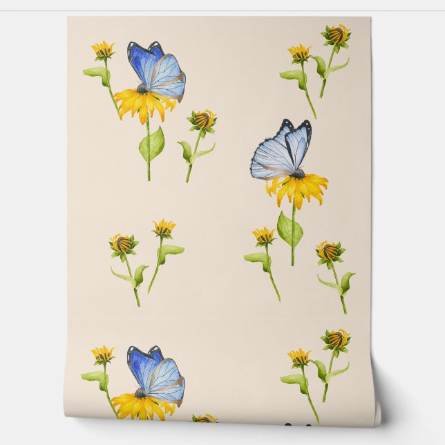 Butterflies on a  wallpaper  (Unrolling)