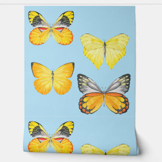 Butterflies on a  wallpaper 