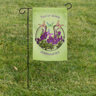 Butterflies On Abstract Flower Art Personalized Garden Flag
