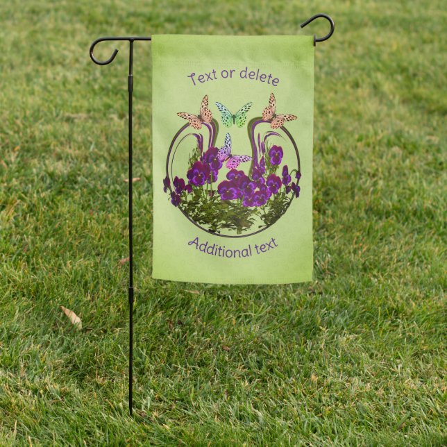 Butterflies On Abstract Flower Art Personalized  Garden Flag (In SItu)
