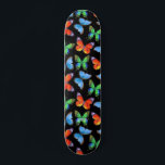 Butterflies on Black & Name or Text Skateboard<br><div class="desc">Stand out with this unique butterflies on black print skateboard.  Complete with your name or text.</div>