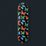 Butterflies on Black & Name or Text Skateboard<br><div class="desc">Stand out with this unique butterflies on black print skateboard.  Complete with your name or text.</div>