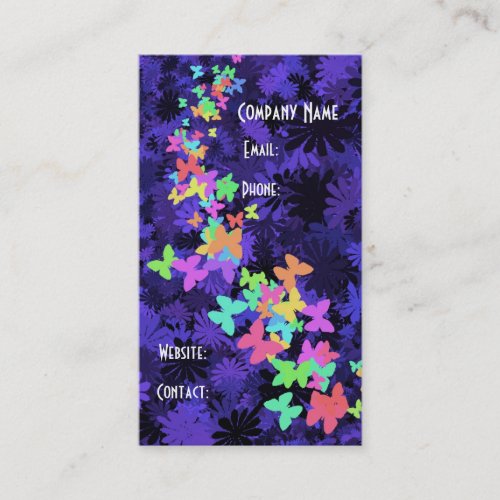 Butterflies on Blue-colorful Business Card Templates