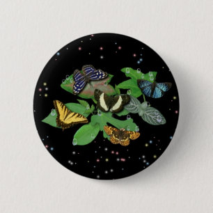 Butterflies on Leaves Button