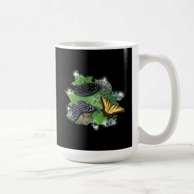 Butterflies on Leaves Coffee Mug (Right)