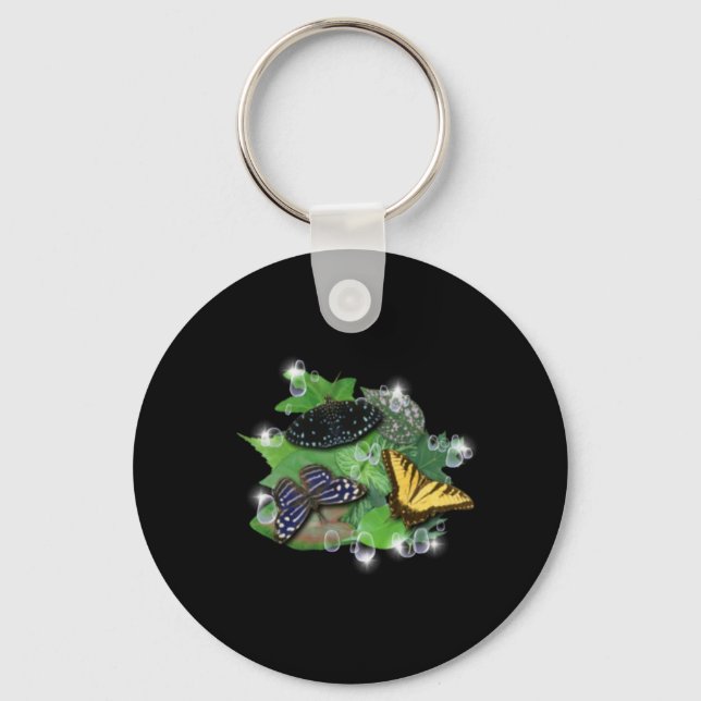 Butterflies on Leaves Keychain (Front)