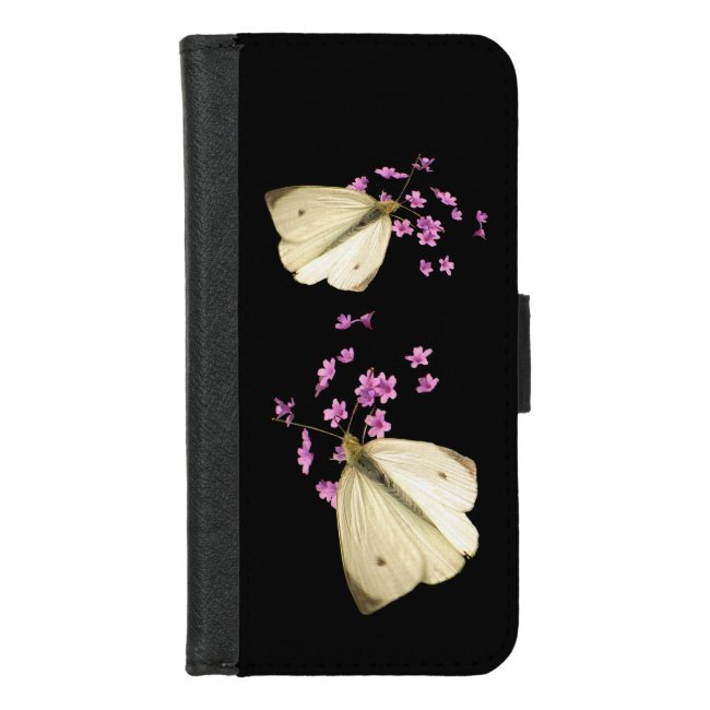 Butterflies on Pink Flowers iPhone 8/7 Wallet Case