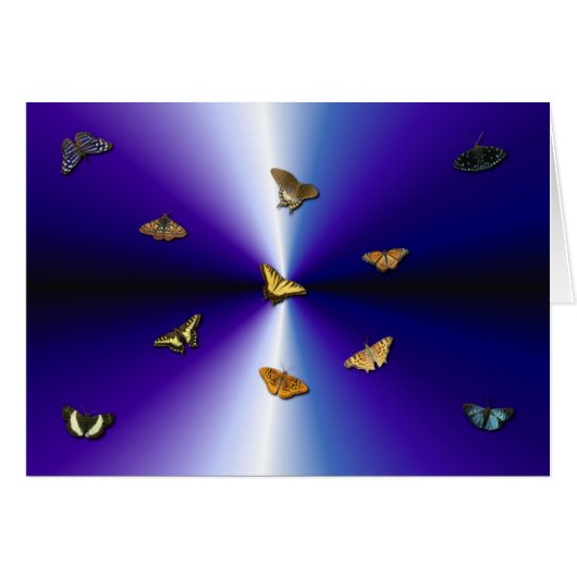 Butterflies on purple rainbow cards (Front Horizontal)