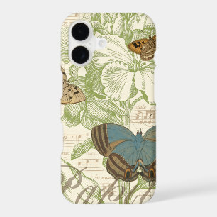 Butterflies on Sheet Music with Floral Design iPhone 17 Case