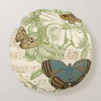 Butterflies on Sheet Music with Floral Design