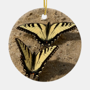 Butterflies on the Beach Ceramic Ornament