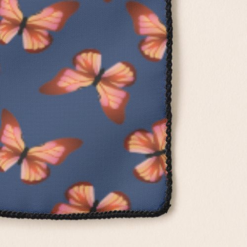 Butterflies Orange Pink Black Pattern Scarf