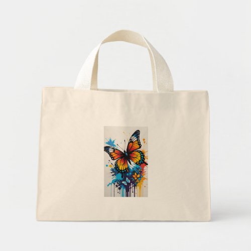 butterflies painting drawing art mini tote bag