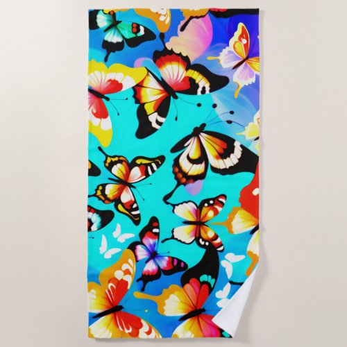 Butterflies Pattern Beach Towel