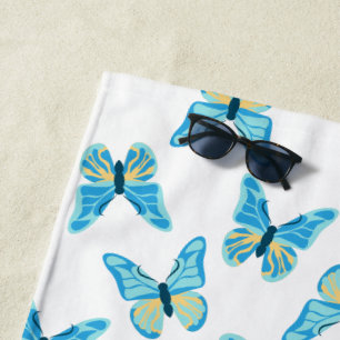 Butterflies Pattern Custom Colors Graphic Beach Towel
