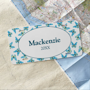 Butterflies Pattern Custom Colors Graphic License Plate