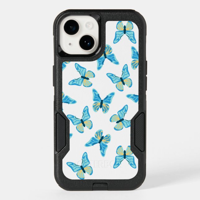 Butterflies Pattern Custom Colors Graphic Otterbox iPhone Case (Back)