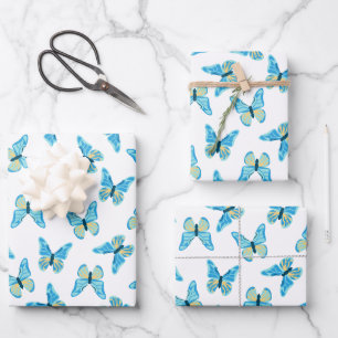 Butterflies Pattern Custom Colors Graphic Wrapping Paper Sheets