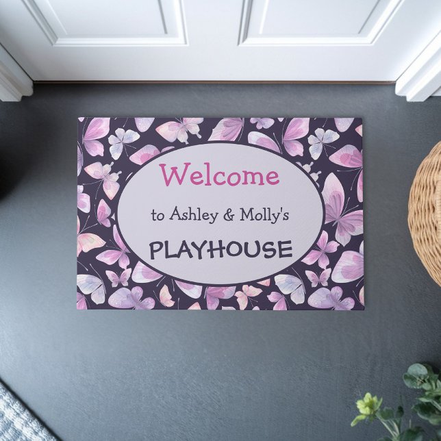 Butterflies personalized kids playhouse welcome doormat (Creator Uploaded)