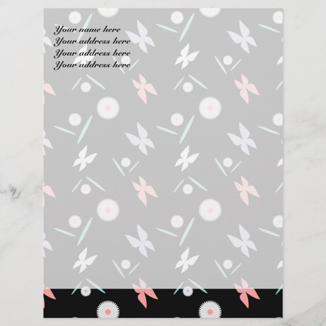 Butterflies Personalized Letterhead (Front)