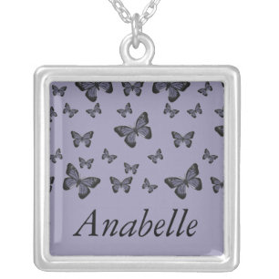 Butterflies Personalized Silver Plated Necklace