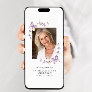 Butterflies Photo Digital Memorial Announcement
