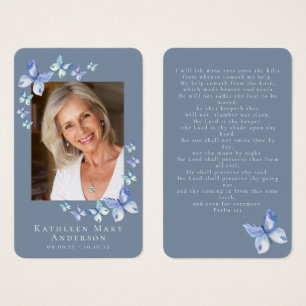 Butterflies Photo Funeral Memorial Prayer Card