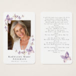Butterflies Photo Funeral Memorial Prayer Card Butterflies Photo Funeral Memorial Prayer Card