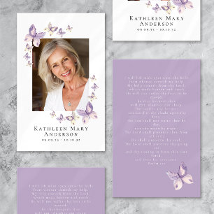 Butterflies Photo Funeral Memorial Prayer Card