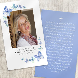 Butterflies Photo Memorial Prayer Card