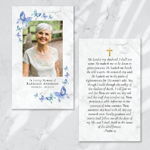 Butterflies Photo Memorial Prayer Card