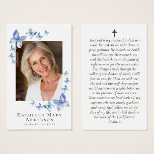 Butterflies Photo Memorial Prayer Card