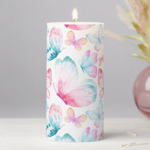 Butterflies Pillar Candle