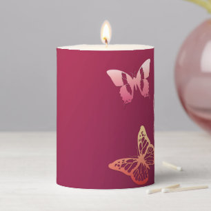 Butterflies Pillar Candle