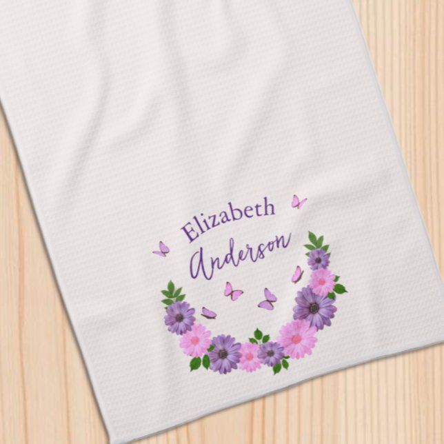 Butterflies Pink and Purple Kitchen Towel (Creator Uploaded)