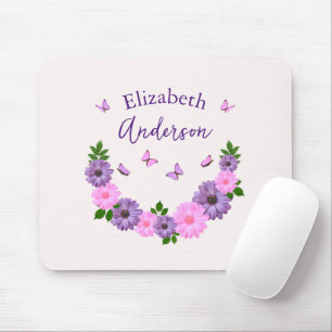 Butterflies Pink and Purple Mouse Pad