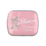 Butterflies Pink Customized Wedding Favor Candy Jelly Belly Candy Tin at Zazzle