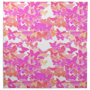 Butterflies, pink, fuchsia and coral napkin