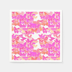 Butterflies, pink, fuchsia and coral napkins
