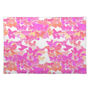 Butterflies, pink, fuchsia and coral placemat