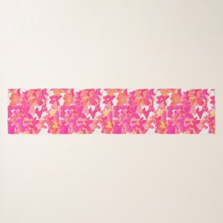 Butterflies, pink, fuchsia and coral scarf