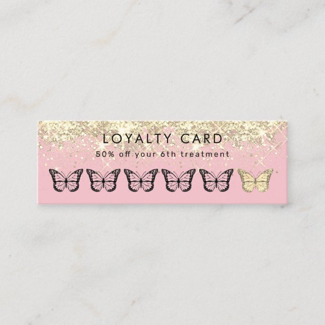 butterflies pink loyalty card (Front)