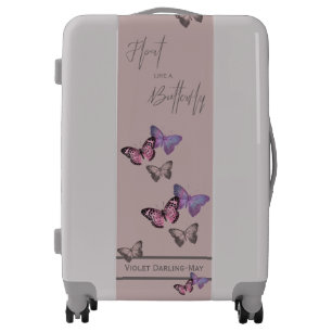 Butterflies Pink Mauve Purple Butterfly Custom Luggage