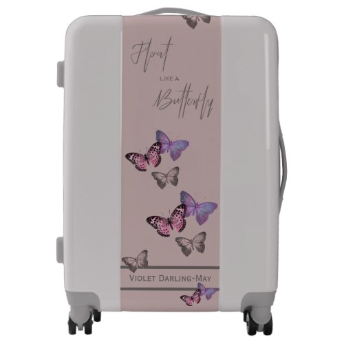 Butterflies Pink Mauve Purple Butterfly Custom Luggage