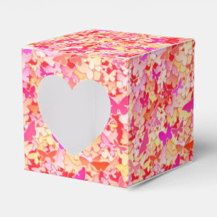 Butterflies, pink, peach, coral favor boxes