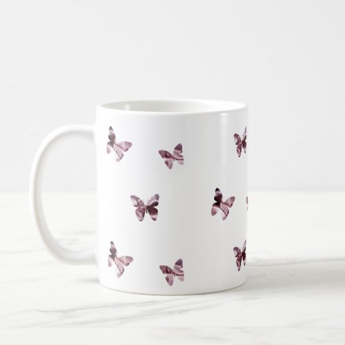 Butterflies Pink Satin Flying Animal Feminine Coffee Mug
