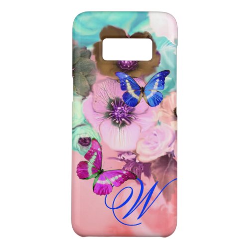 BUTTERFLIESPINK TEAL ROSES AND ANEMONE FLOWERS Case_Mate SAMSUNG GALAXY S8 CASE