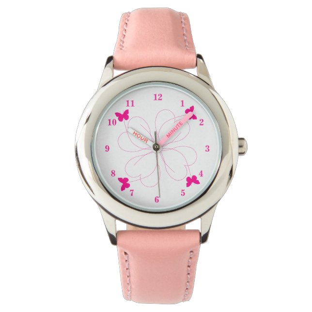 Butterflies Pink Watch Gift - Spring (Front)